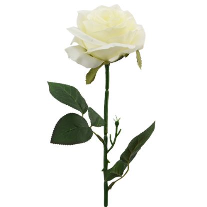 Artificial Open Ivory Rose 48cm