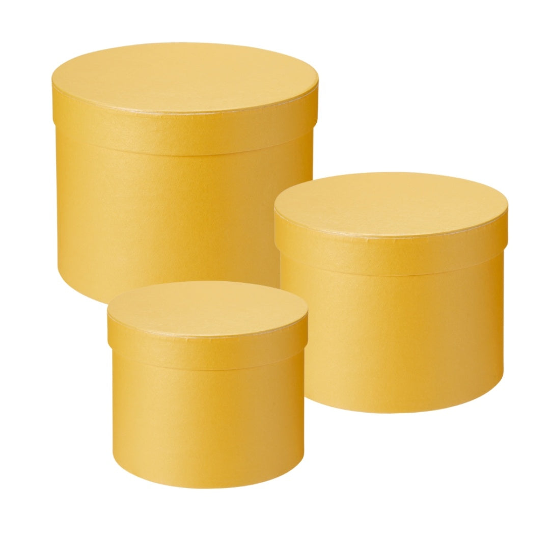 Set of 3 - Round Any Colour Hat Box Boxes