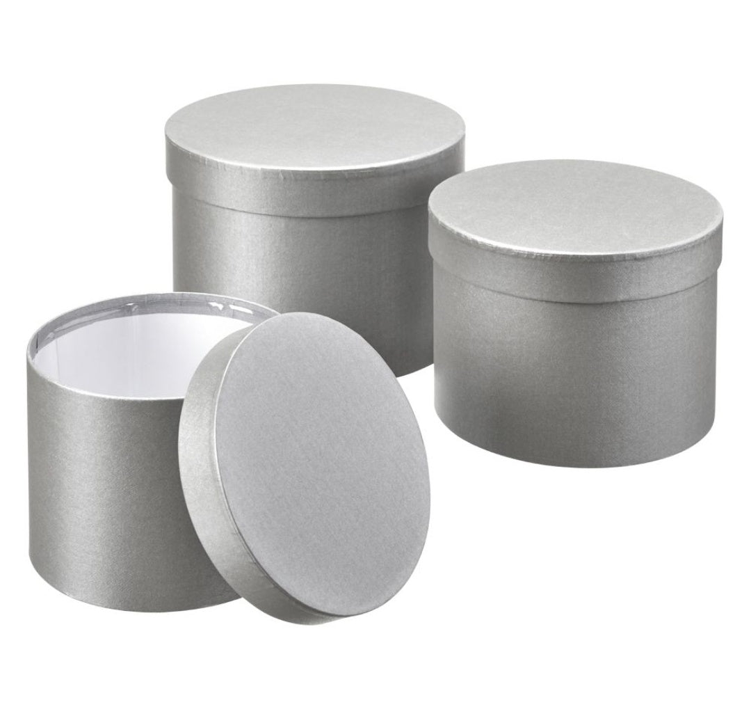 Set of 3 - Round Any Colour Hat Box Boxes