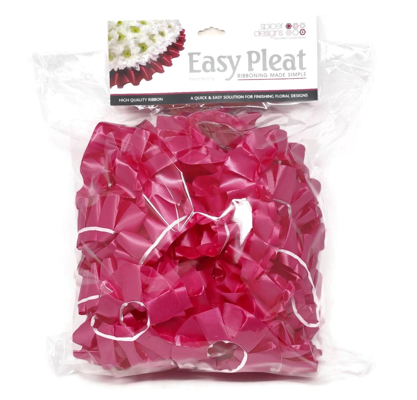 Cerise Pre-Pleated Polypropylene Ribbon (10 Metres)