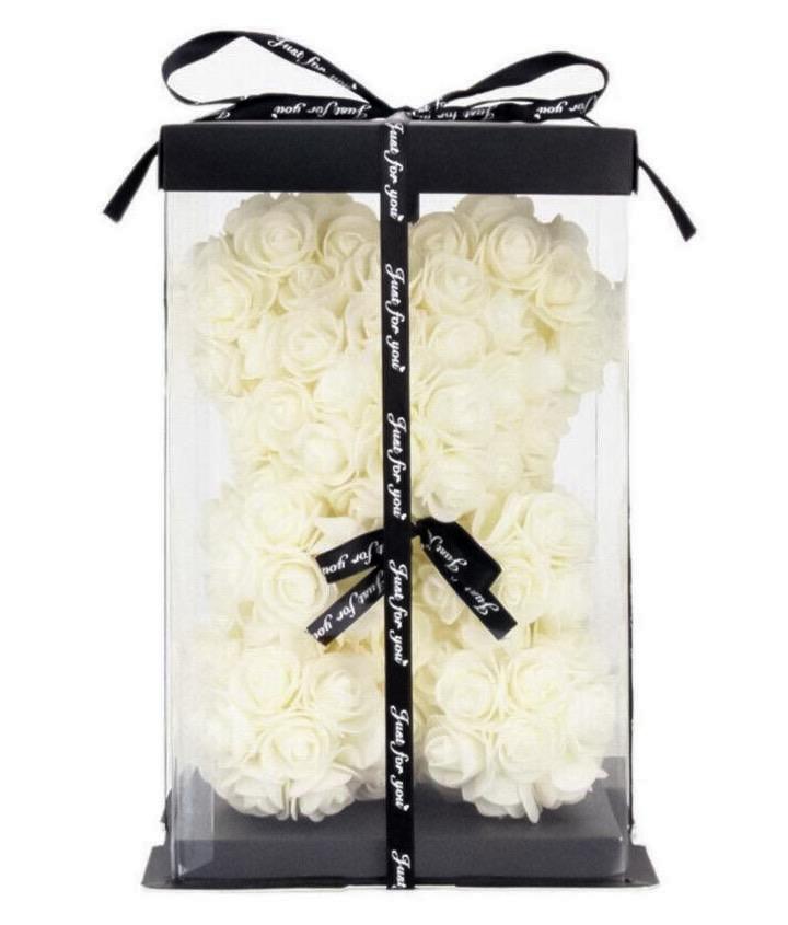 Foam rose teddy bear in box