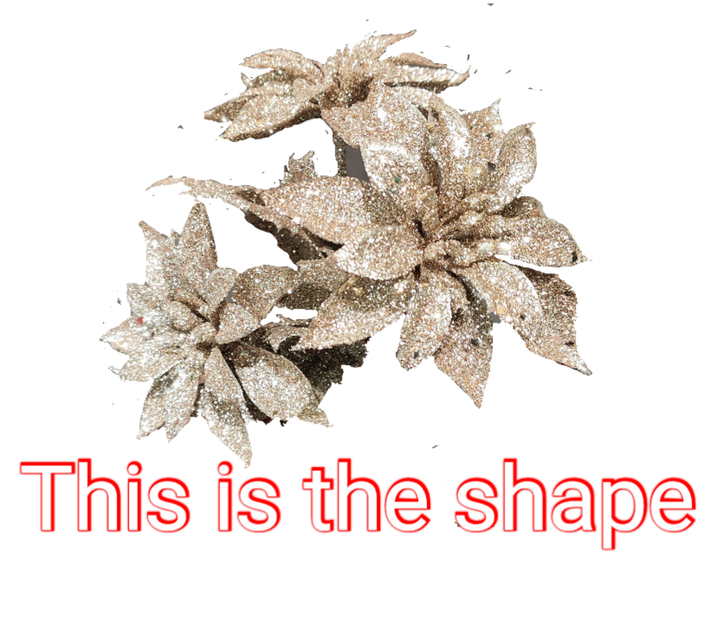 Glitter Poinsettia Spray - WHITE