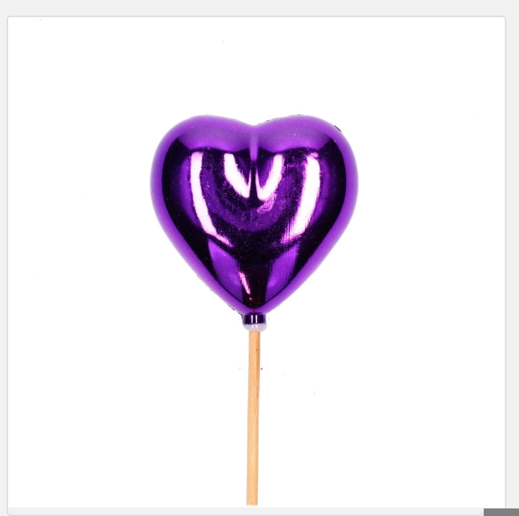 Shiny Heart On Stick 50cm