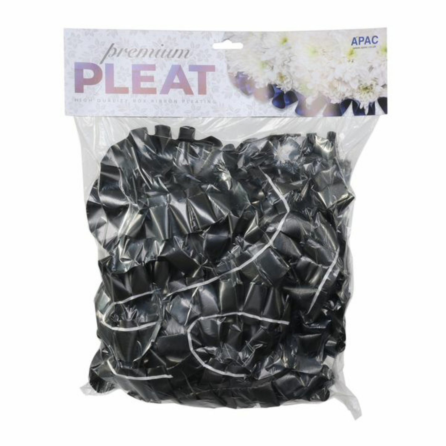 Black Pre-Pleated Polypropylene Ribbon