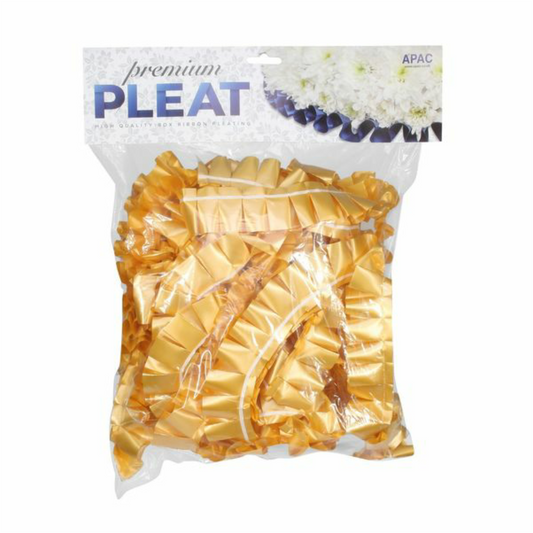 Gold Pre-Pleated Polypropylene Ribbon (10 Metres)