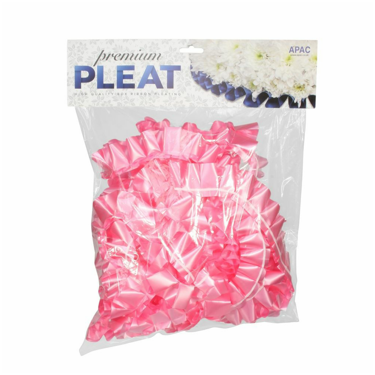 Baby Pink Pre-Pleated Polypropylene Ribbon (10 Metres)