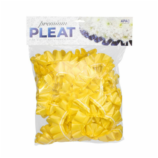 Yellow Pre-Pleated Polypropylene Ribbon (10 Metres)