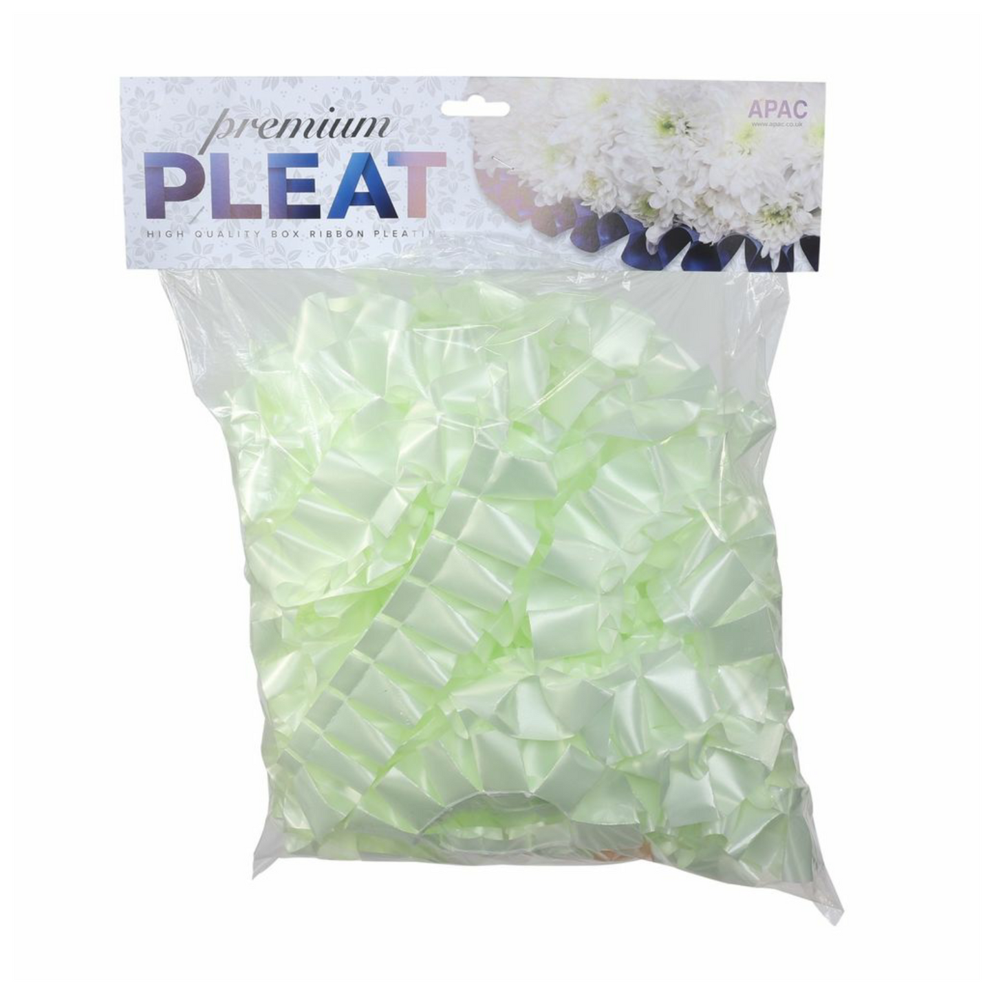 Mint Green Pre-Pleated Polypropylene Ribbon (10 Metres)