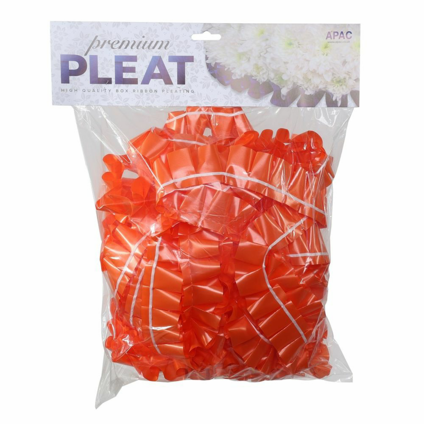 Orange Pre-Pleated Polypropylene Ribbon (10 Metres)