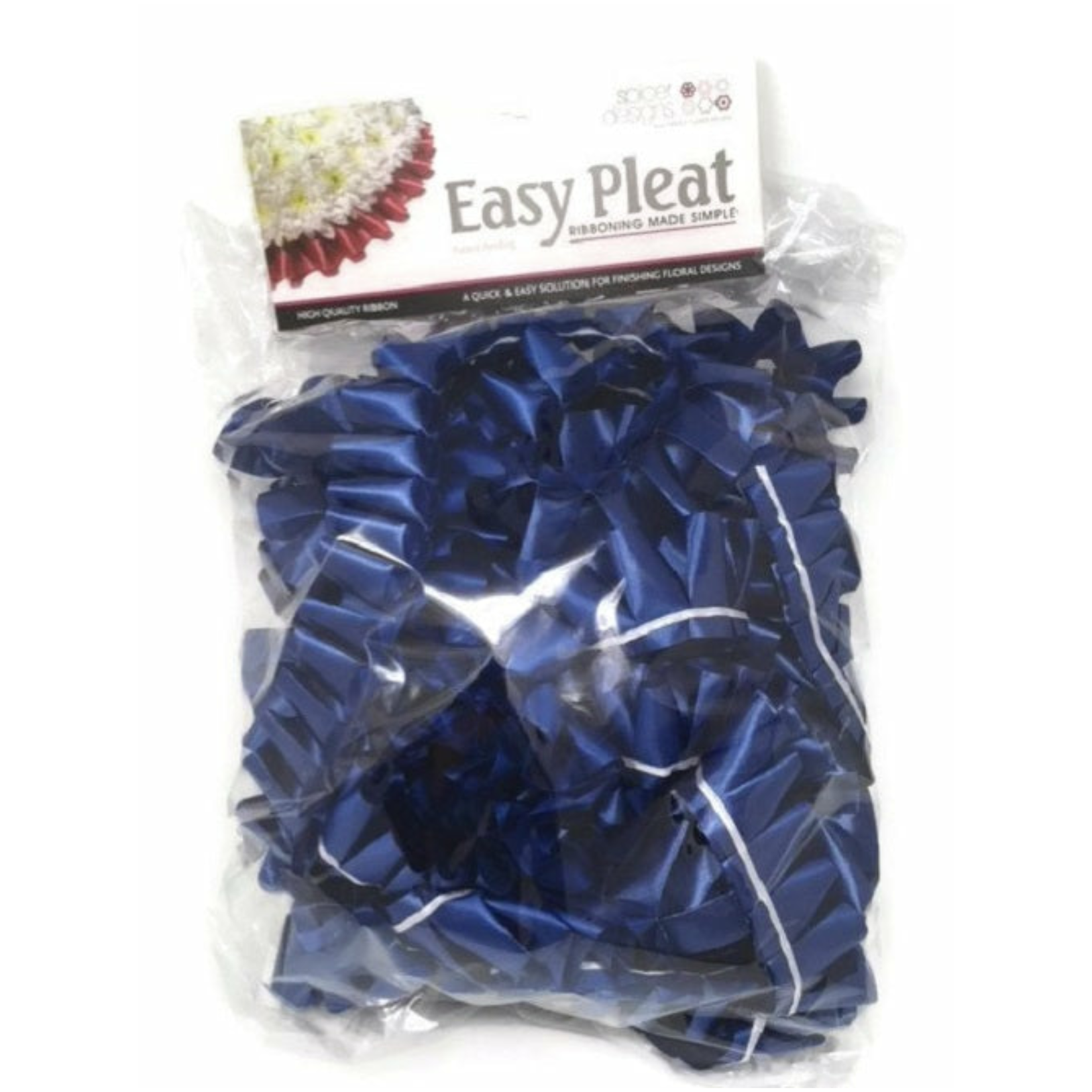 Blue Plastic Rib Admiral (Dark) Blue Pre-Pleated Polypropylene Ribbon (10 Metres) – NS ...