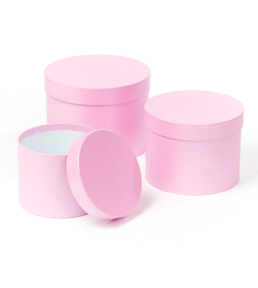 Set of 3 - Round Any Colour Hat Box Boxes