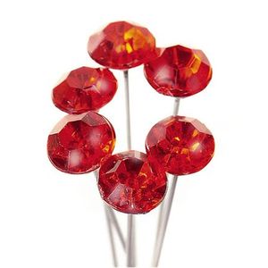 Red Diamonte Pins 4cm Length, 0.5cm Head (100 Pieces)