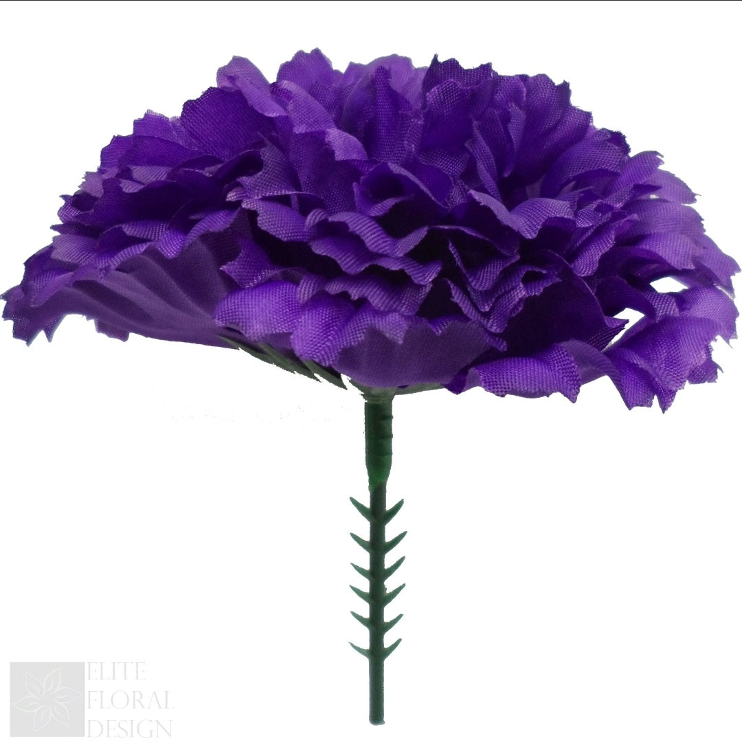 Purple Artificial Carnations Heads (×144)