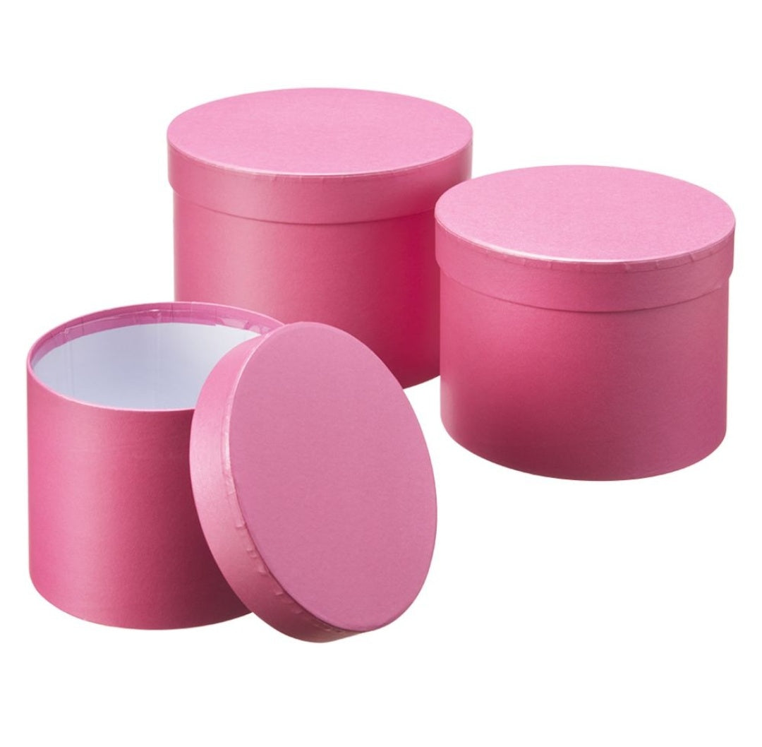 Set of 3 - Round Any Colour Hat Box Boxes