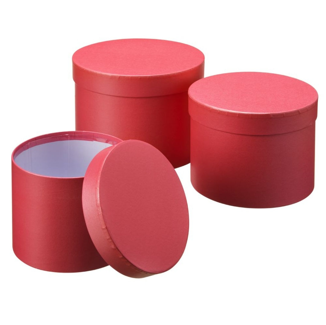 Set of 3 - Round Any Colour Hat Box Boxes