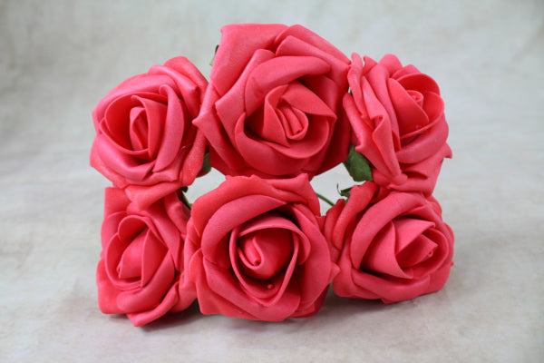 Artificial Foam Roses (×6)