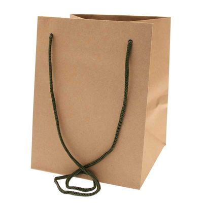 Natural Kraft With Moss Green HandlesHandtied Bags