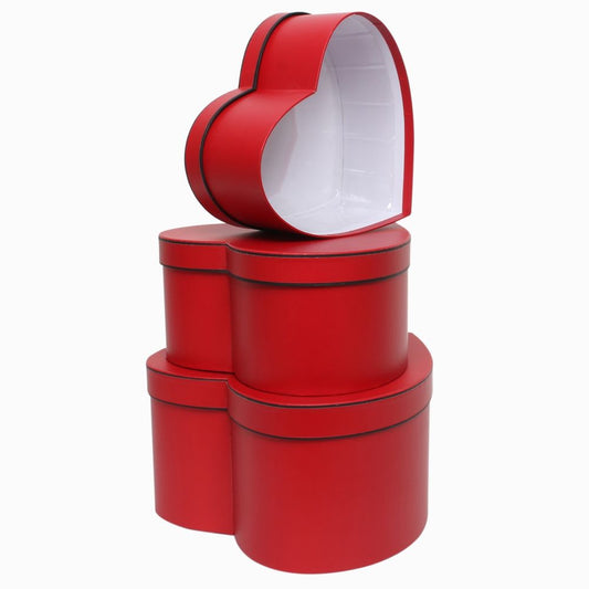 Set of 3 - Heart Shaped Heart Hat Boxes